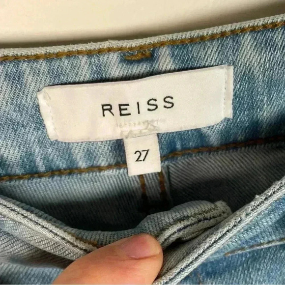 Reiss Light Wash Bailey High Waisted Straight Leg Jean - Picture 7 of 9